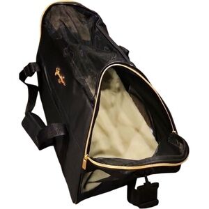 Jessica Simpson Black Gold Soft Medium Pet Dog Carrier w Removeable Sherpa Liner